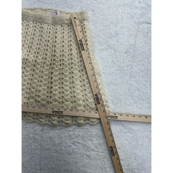 Tami Wool crochet Skirt British Crown Colony Of Hong Kong Cream 10 VTG *FLAWS* - Picture 6 of 16